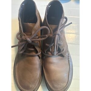Born Chukka Boots Mens 9 Brown Leather Lace Up Moc Toe B64016 Good Condition